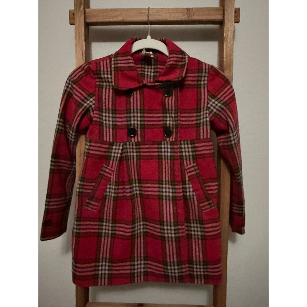 Downeast Girl ] Red and black Plaid Peacoat ] Size 10